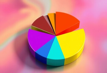 Fototapeta premium Pie chart showing a significantly larger slice representing a dominant market share, winning, chart