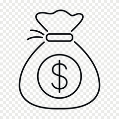 Money bag flat vector icon