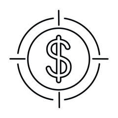 Finance target flat vector icon