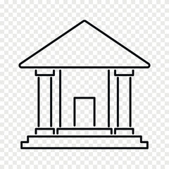 bank building with pillars vector flat icon