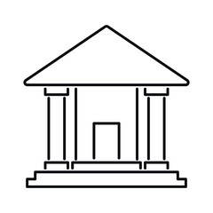 bank building with pillars vector flat icon