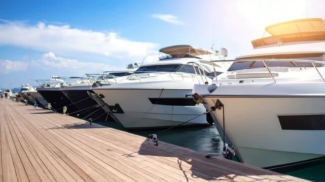 Luxury yacht at dock