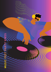 DJ Flyer – Colorful Poster Design for Music Events. Vibrant Music Event Flyer