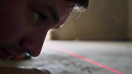 Sweaty Man Intense Workout Gym. - Powered by Adobe