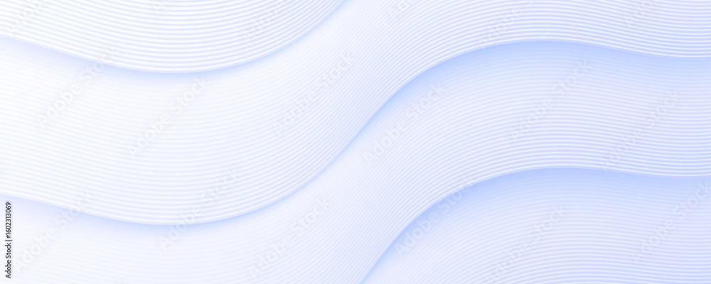 Poster 3d white waves abstract background overlap layer on bright space with stripes effect decoration. mod