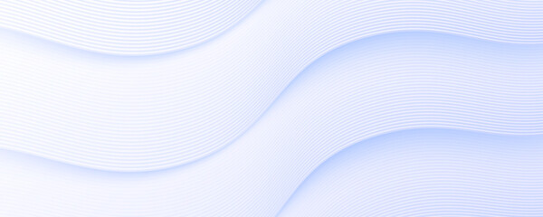 3D white waves abstract background overlap layer on bright space with stripes effect decoration. Modern graphic design element lines cutout style concept for web, art, flyer, card, or brochure cover