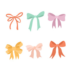 set of colorful bows