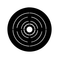 Abstract Geometric Target Design with Concentric Circles and Radial Line Breaks icon vector