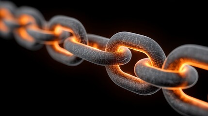 Blockchain technology chain visualizing financial data in a wireless internet system highlighting cashless transactions