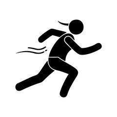Stick Figure Athlete in Full Stride, Symbolizing Speed and Agility icon vector