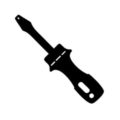 Isolated flat head screwdriver icon for construction and repair work icon vector