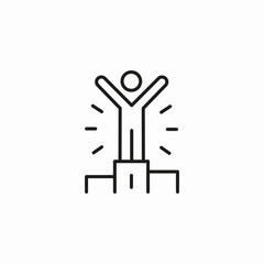 person on podium winner icon sign vector