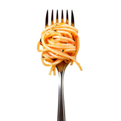 spaghetti served on a fork