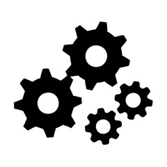 Interlocking Gears A Symbol of Industry, Engineering, and Mechanical Progress in Black icon vector