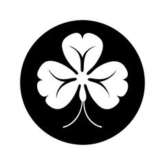 Stylized Shamrock Emblem with Bold Black and White Contrast Design icon vector