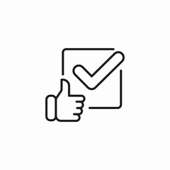 thumb up checkbox icon sign vector