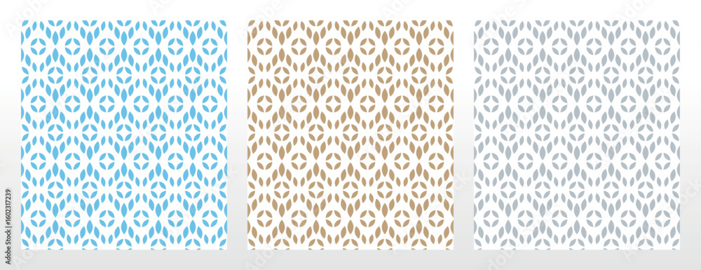 Poster set of abstract geometric patterns. seamless vector backgrounds. colored ornaments graphic modern pa