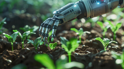 Robotic Arm Tending to Young Plants in a Smart Farming Field