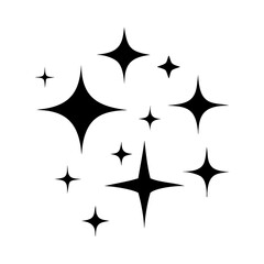 Collection of various sized stylized stars with sharp points on icon vector
