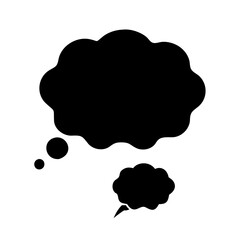 Illustration of a thought bubble showing the process of generating ideas icon vector