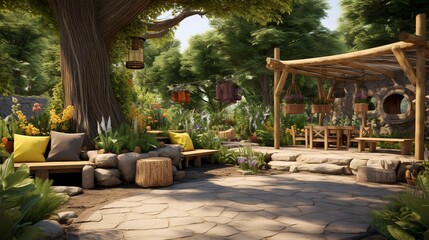 A photo of a daycare nature exploration area