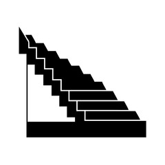 A Black and White Illustration of a Section of Graduated Steps icon vector