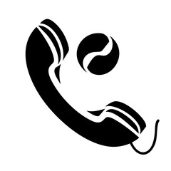 Simple graphic of a phone receiver with sound wave or ring indicator icon vector