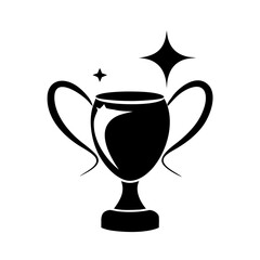 A Sparkling Trophy Icon for Winning and Achieving Success in Black icon vector