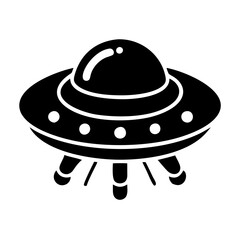 Retro UFO Icon with Beams and Dome for Space Exploration Illustration icon vector
