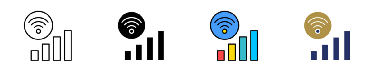 Signal Strength Indicator  Icon Set Multiple Style Collection
