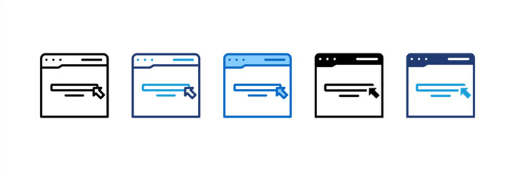 Browser icon set multiple style collection