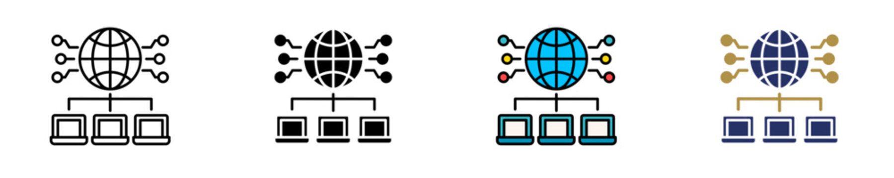 Wan Connection  Icon Set Multiple Style Collection
