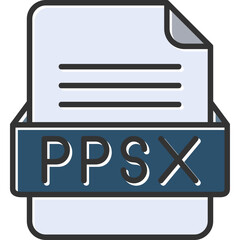 PPSX File Format Vector Icon Design