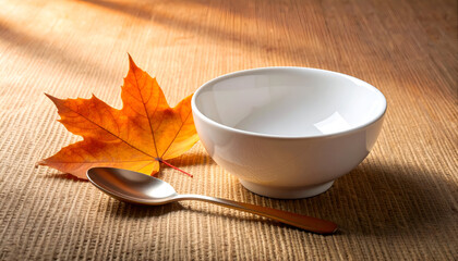 cup of tea with autumn leaves
