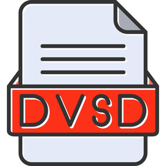 DVSD File Format Vector Icon Design