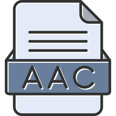 AAC File Format Vector Icon Design