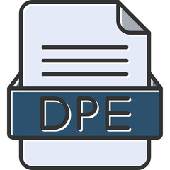 DPE File Format Vector Icon Design