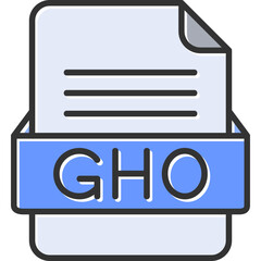 GHO File Format Vector Icon Design