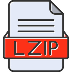 LZIP File Format Vector Icon Design