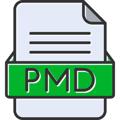 PMD File Format Vector Icon Design
