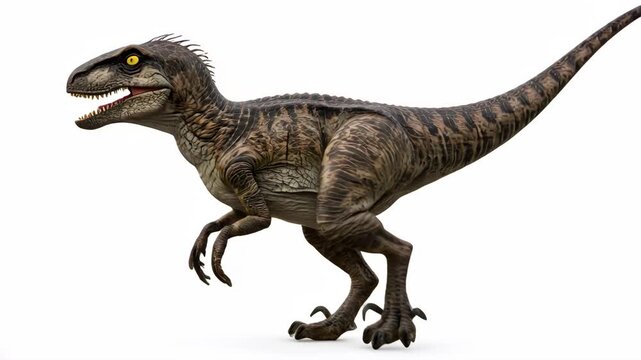 Velociraptor raptor on solid white background
