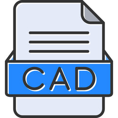 CAD File Format Vector Icon Design