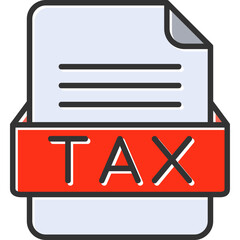 TAX File Format Vector Icon Design