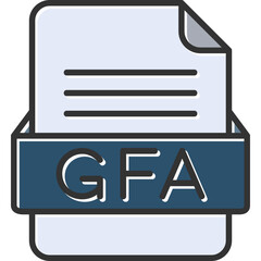 GFA File Format Vector Icon Design