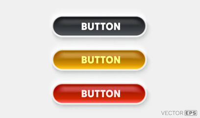 Collection of colored buttons, frame label, event web bar, buttons with color. Vector illustration