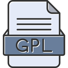 GPL File Format Vector Icon Design