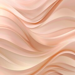 Fototapeta premium Smooth matte background in pale peach with abstract wave lines and soft curved bands forming asymmetrical flow, telecom-inspired