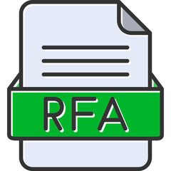 RFA File Format Vector Icon Design