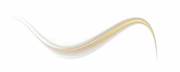 Glitter, light, line, twirl, golden. Shiny PNG swirl with radiant light. Golden curve PNG Overlay for transparent abstract visuals, glow art, or energetic motion effects.