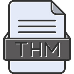 THM File Format Vector Icon Design